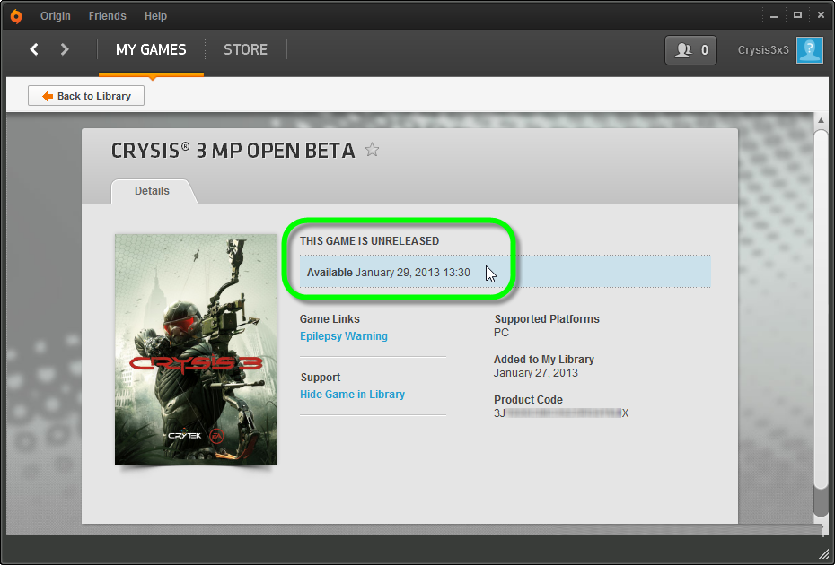 11 Genuine Crysis 3 Beta Key