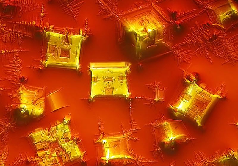 Crystallised soy sauce (16X magnification) taken at Beijing Language and Culture University in Beijing, China